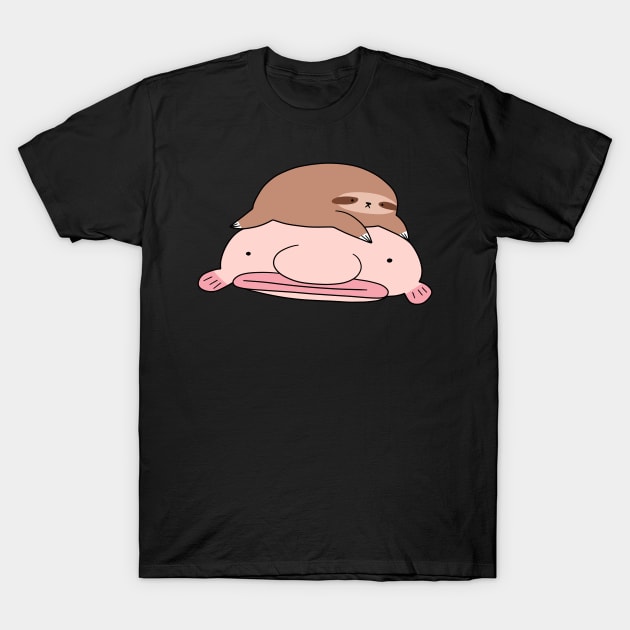 Blobfish and Little Sloth T-Shirt by saradaboru